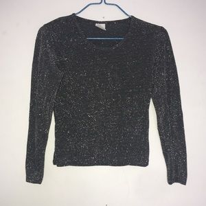 Shimmering silver long sleeve top